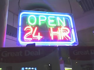 Open 24 Hours Sign